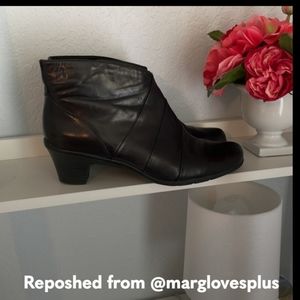 Earth Spirit Leather Heeled Boots Black 11 Only.